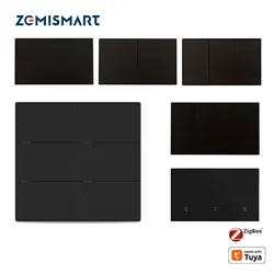 Zemismart Zigbee Wall Light Switch 1 2 3 4 6 Gangs US AU Interruptor with Neutral Curtain Switch Work with Tuya Alexa Google