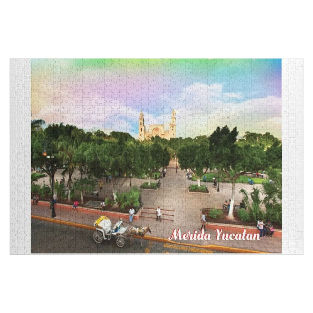 

Деревянный пазл-головоломка «Мерида, Юкатан, Мексика» с именем на заказ, детская игрушка, деревянные композиции с именами для детей