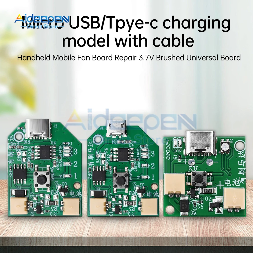 Uniwersalna płytka sterująca wentylatorem DC 5V 1A Micro USB/Type-C Moduł sterujący wentylatora ładującego Niskonapięciowy silnik szczotkowany Napęd