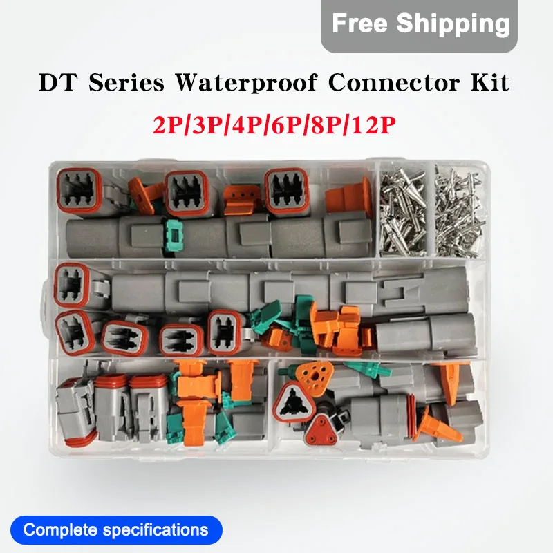 

1/5/10 Kits Deutsch Type DT Series Portable Kit Connector DT-2/3/4/6/8/12 Pin Automotive Waterproof Male Female Plug Socket