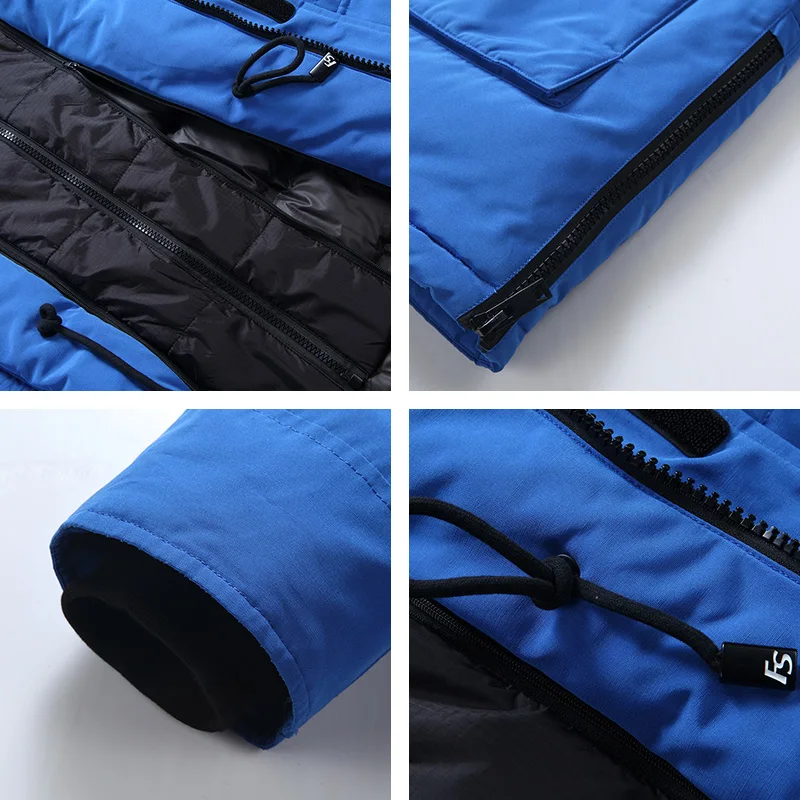 Winter New Brand Warm Long Down Jacket Mens Thick Hooded Lightweight Waterproof Puffer Jacket Casual High Quality Overcoat Male