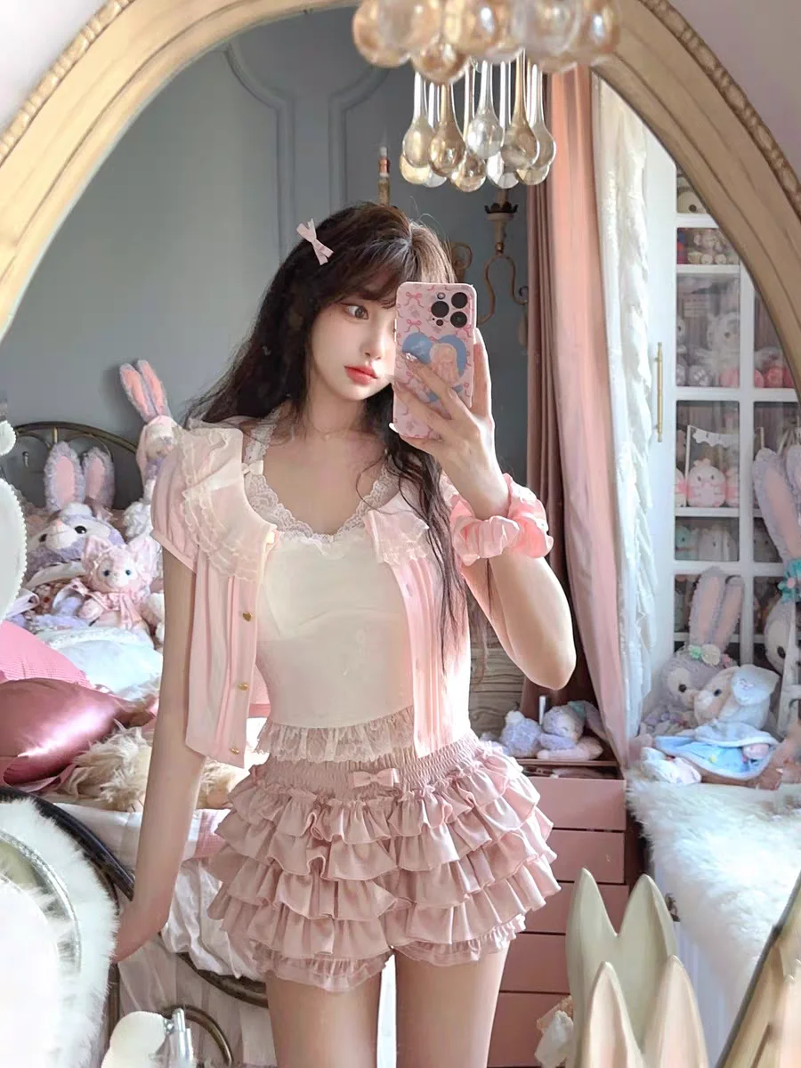 Princess sweet lolita bobon21 French girl tender cute lace collar summer thin knitted cardigan shirt C2331