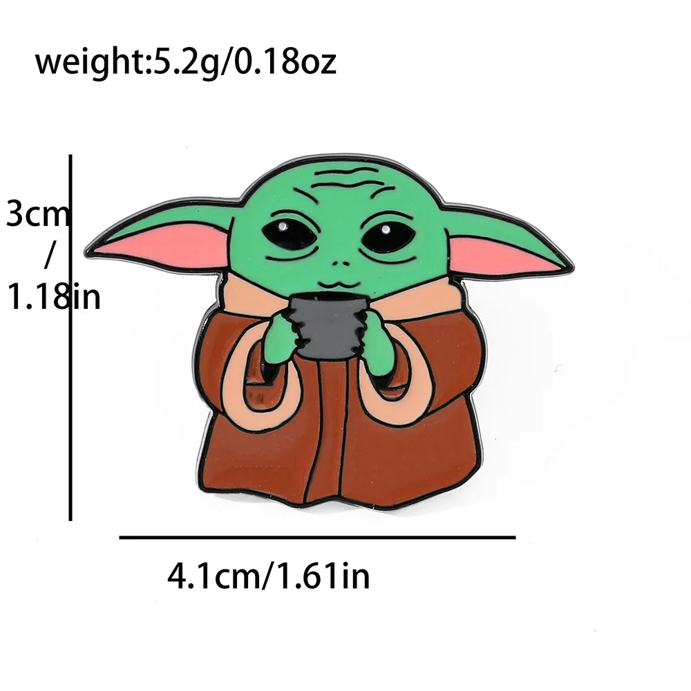 Cartoon Cute Yoda Baby Enamel Lapel Pin Brooches Disney Movie Wars Master Yoda Badge Brooch Backpack Jacket Jewelry Accessories