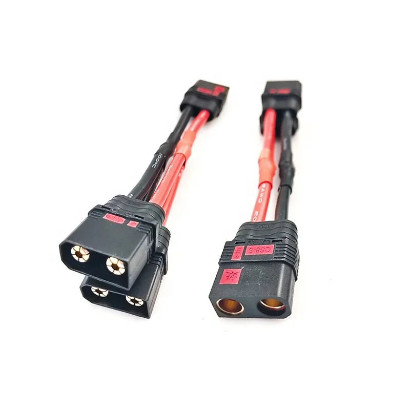 QS8-S Anti Spark Connector QS8 Parallel Wire Adapter Male to Female Parallel Y Cable Harness 8AWG for RC Parts Drone Battery