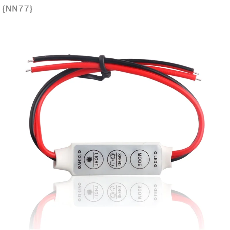 【NN77】Mini Three-key Monochrome Controller LED Strip Module 3-key Manual Button Dimming Micro Flash Breathing Red Black【W7】