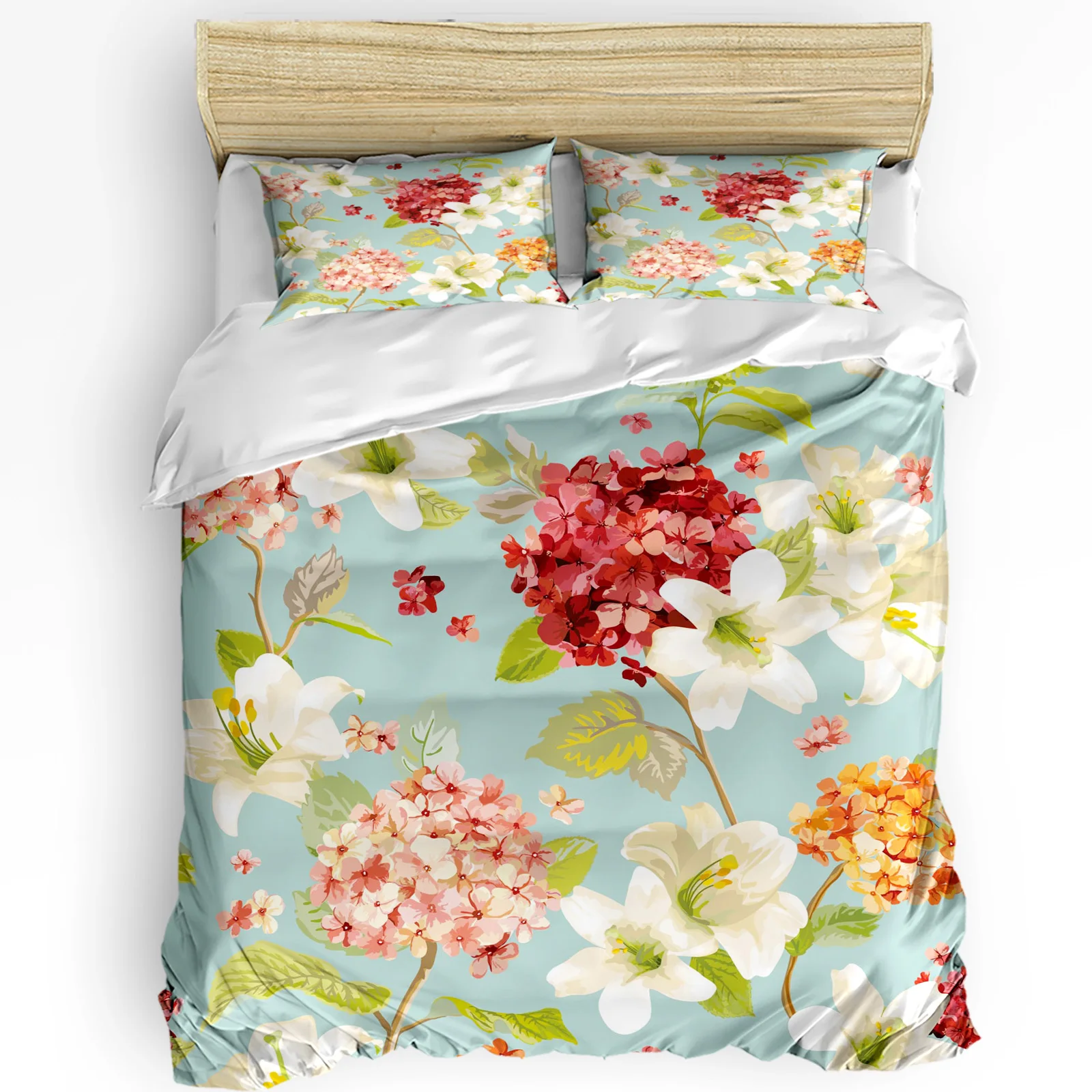 

Lily Flowers Retro Duvet Cover Bed Bedding Set For Double Home Textile Quilt Cover Pillowcases Bedroom Bedding Set (No Sheet)