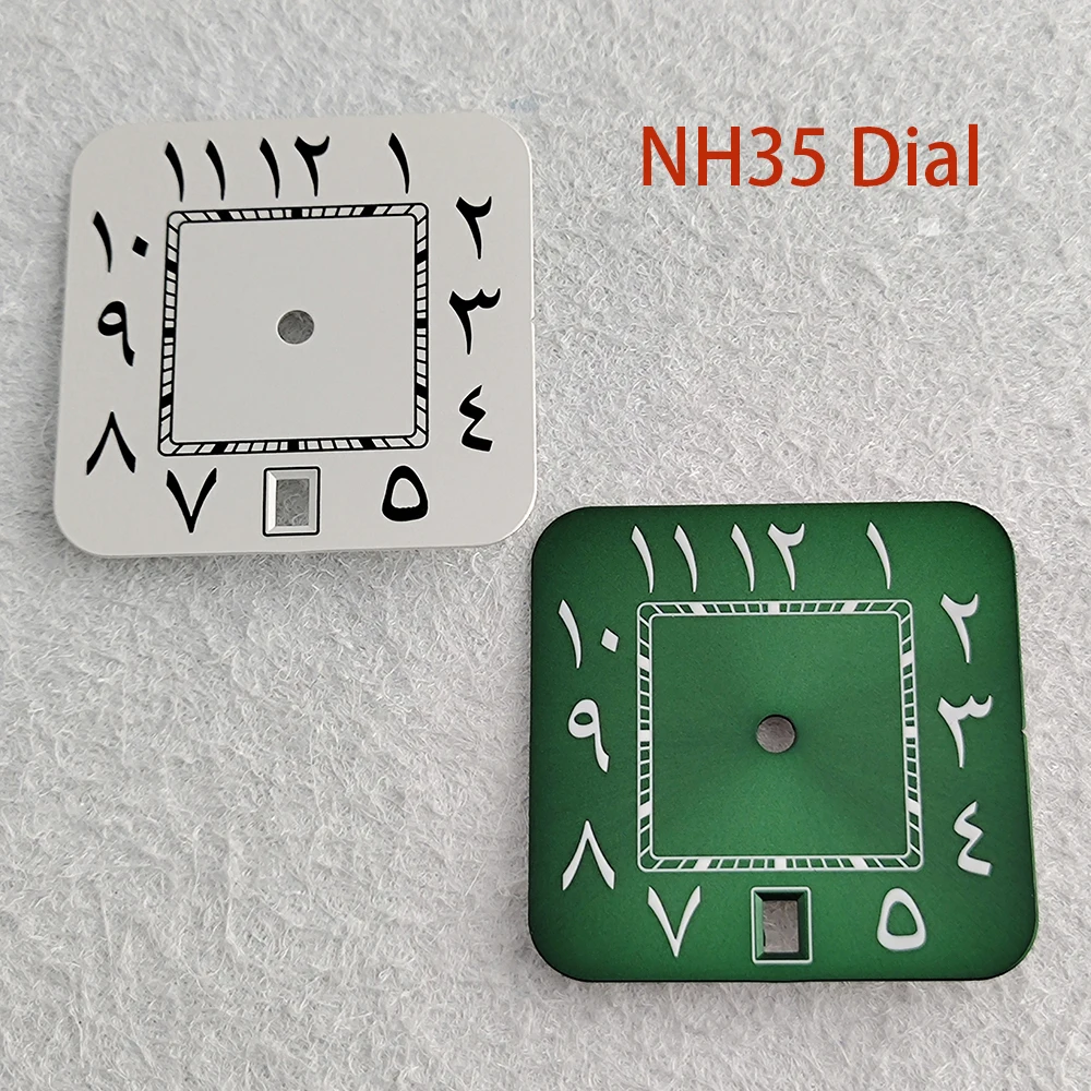 

NH35 dial with date window at six o'clock position Arabic without logo square dial suitable for folding buckle square case