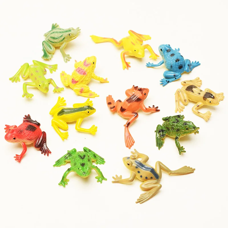Creatieve Mini Dierenserie Klassiek Model Speelgoed Simulatie Schildpad Kikker Modellen Voor Kinderen Leuke Cartoon Figuren Speelgoed 8 stk/partij