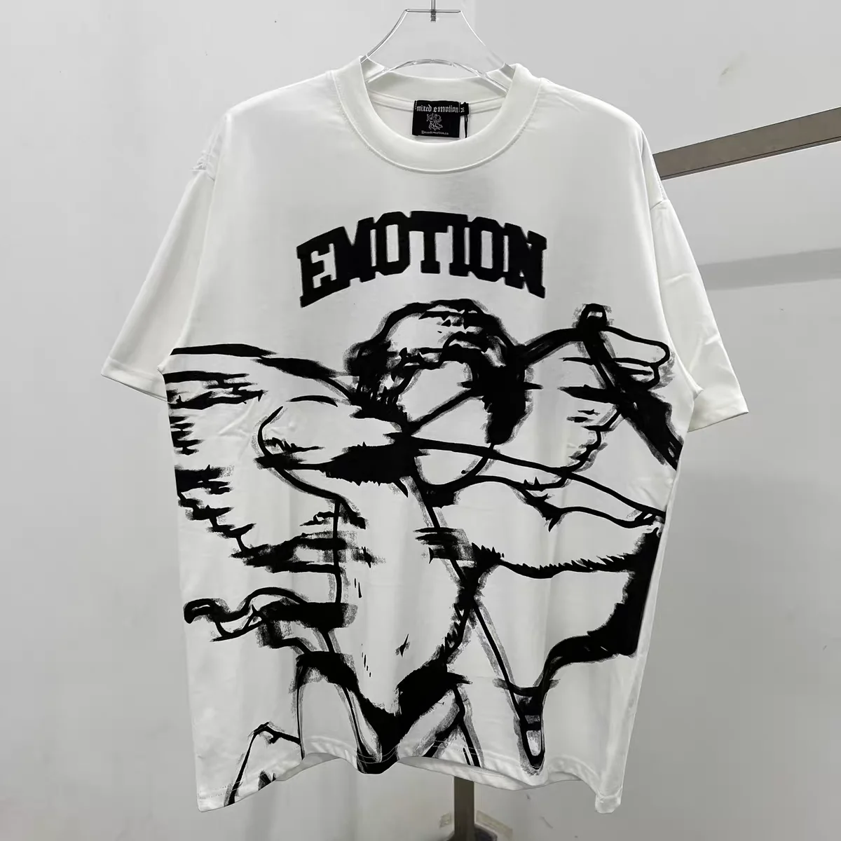 

MIXED EMOTION T-shirts Men Women Angel Print Top Tee T Shirt