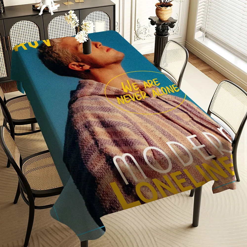 

L-Lauv Singer Водонепроницаемая и маслостойкая скатерть Прикроватная тумбочка Пылезащитная декоративная ткань Живая кофейная скатерть