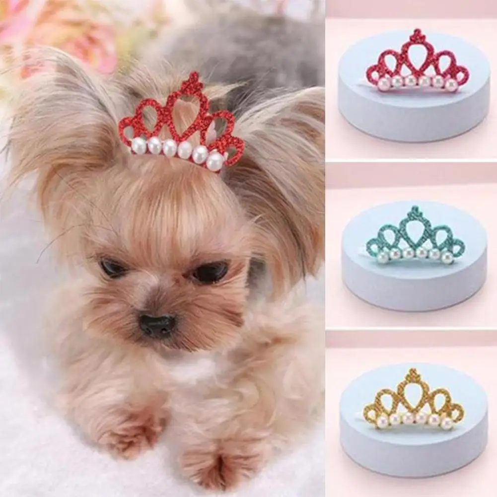 New Headdress Cat Grooming Pet Headwear Puppy Accessories Bow-tie Hairpin Hair Random Clip Crown Shape Dog Bowknot