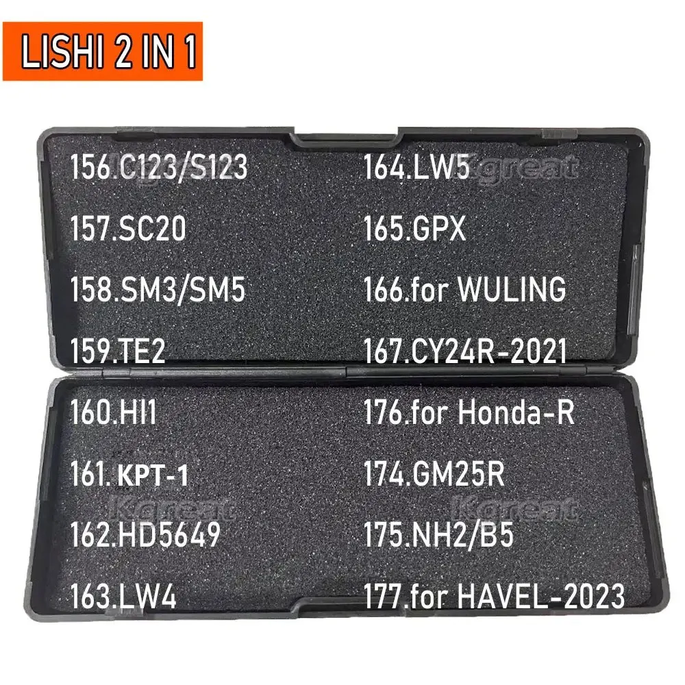 Outil Lishi 2 en 1 Cree/Sree SC20 SM3/SM5 TE2 HI1 KPT-1 HD5649 LW4 LW5 GPX pour Wcorde ING Honda-r HAVEL-2023 CY24R-2021 GM25R NH2/B5