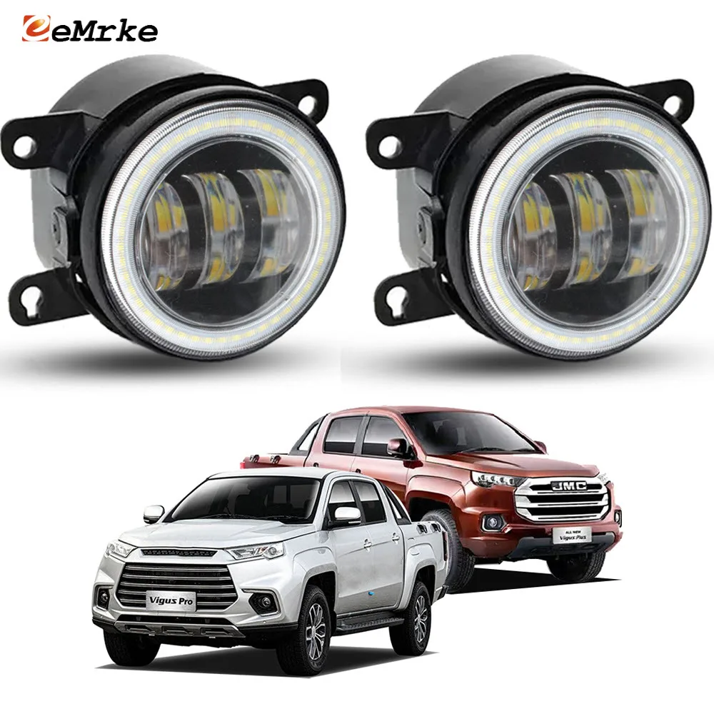 Upgrade LED Fog Lights Angel Eye DRL for JMC Vigus Plus / Vigus Pro 2023 2024 2025 Fog Driving Lamp with Lens Car PTF 40W