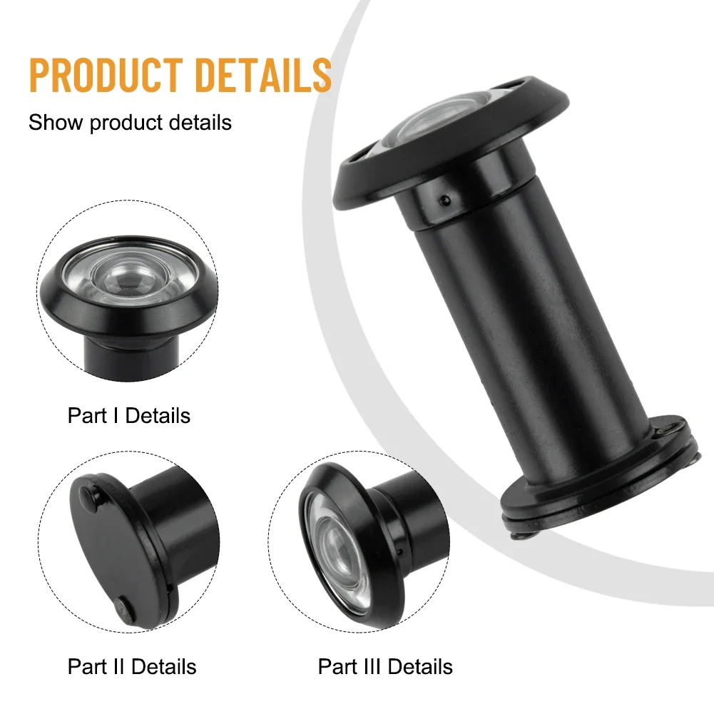 220° Door Viewer HD Glass Lens Wide Angle Peephole Security Invisible Door Adjustable Glass Lens For Furniture Hardware Tools