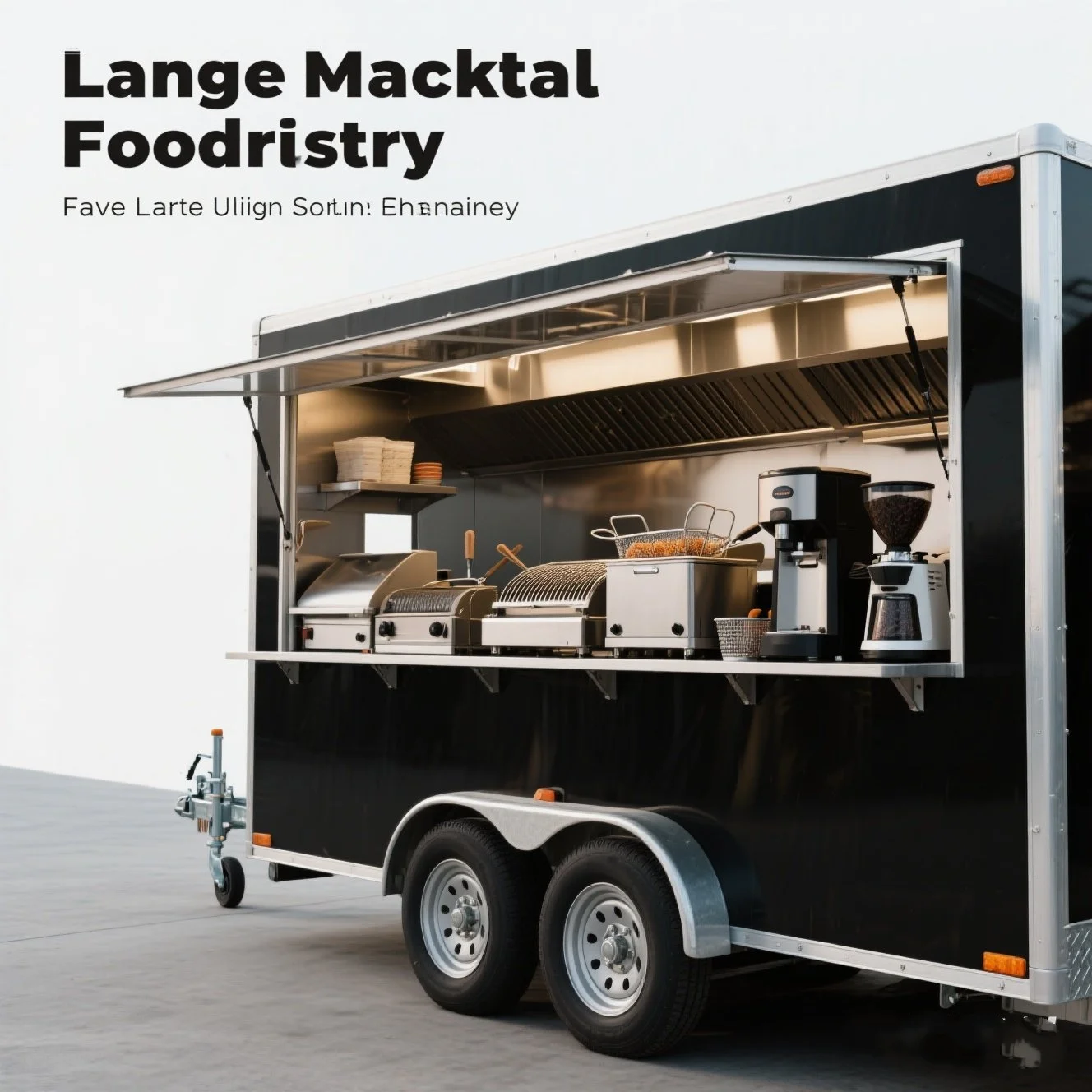 

Food Kitchen Trailer Mobile Pizza BBQ Grill Full Equipment Restaurant Food Truck with Air Conditioner Square Food Cart