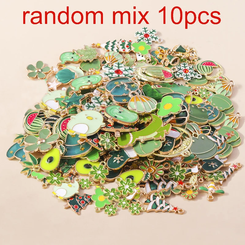 Leslie Mixed 10 Stück niedliche Anhänger, Emaille-Tier- und Blumen-Charms für DIY-Schmuck, handgefertigte Armbänder, Ohrringe, Halsketten, Großhandel – Detail 6