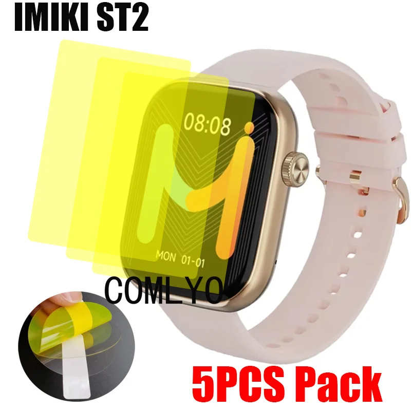 5PCS Film For IMIKI ST2 Smart Watch Screen Protector Cover HD TPU Films