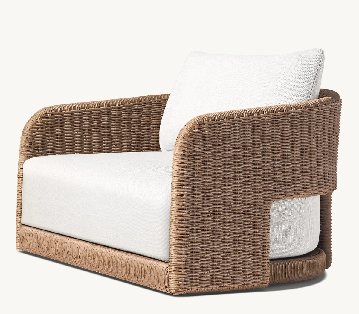 

Modern All Weather Patio Garden Hotel Beach Rope Hand Woven Single Sofa Sets Outdoor Wicker Furniture Swivel Lounge Chair