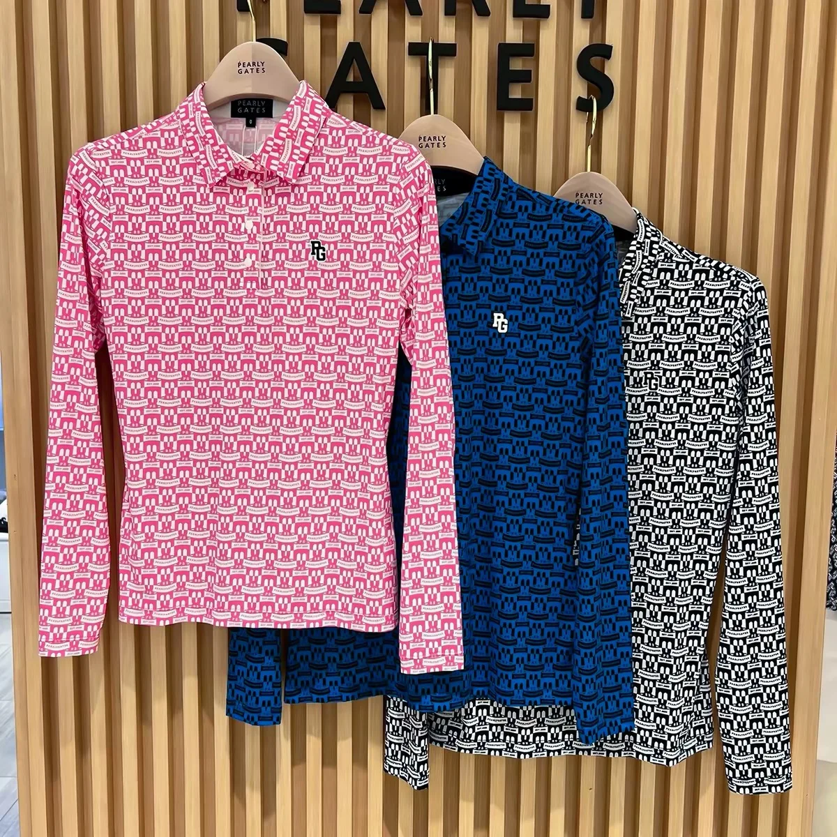 Spring PEARLYGATES new golf suit women's clothing Korean version fashionable high-end printed long sleeved T-shirt moisture wick