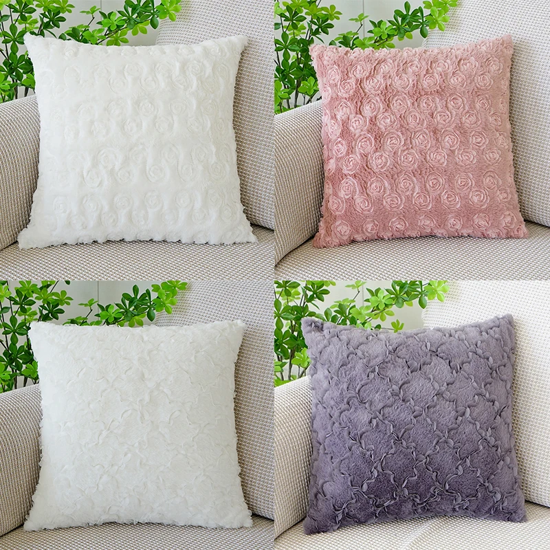 

Soft Fur Plush Cushion Cover Home Decor Pillow Covers Living Room Bedroom Sofa Decorative Fundas De Cojines 45x45cm