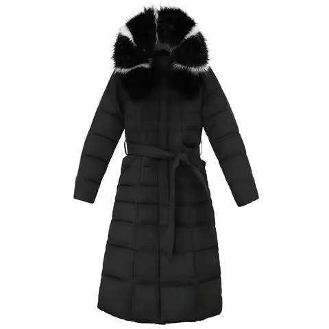 Cotton Jacket Women's Winter New Long Over Knee Down Cotton Jacket Women's Large Fur Collar Slim Fit Thick Coat