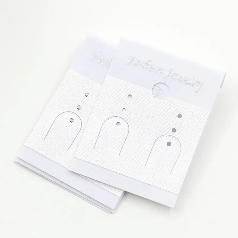 DIY White Paper 6 Holes Earrings Tags with Words 