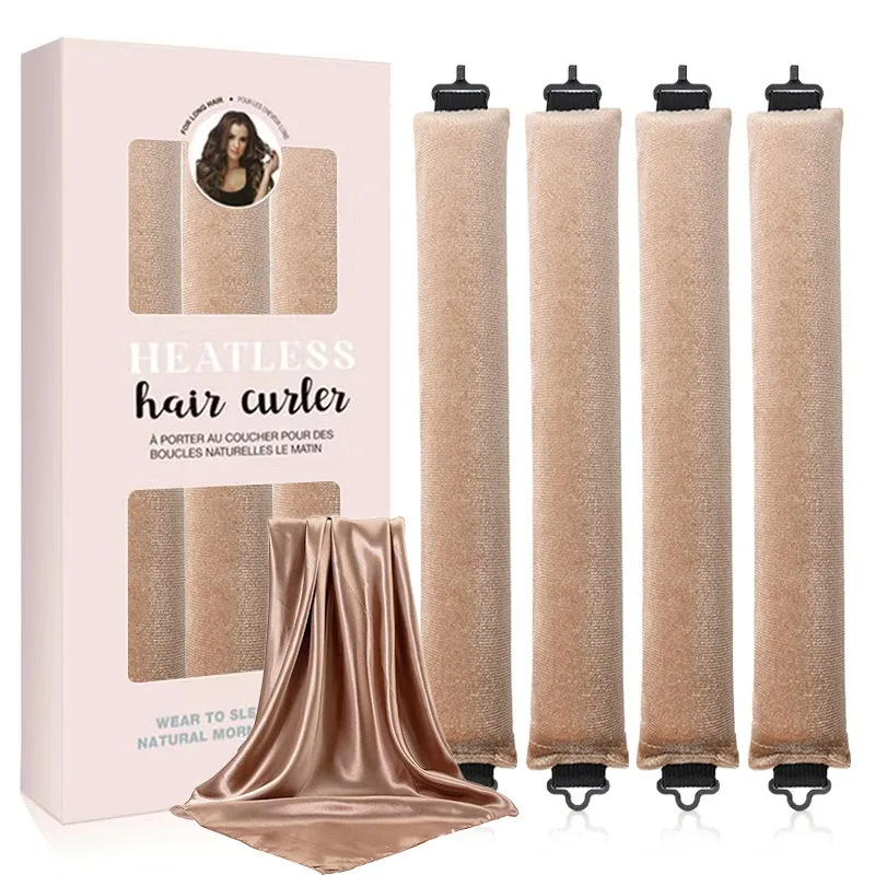 Heatless Hair Curler 27cm Sleep-friendly Heatless Curling Wand 3.5 Diameter Large Wave Curling Wand 1 Set