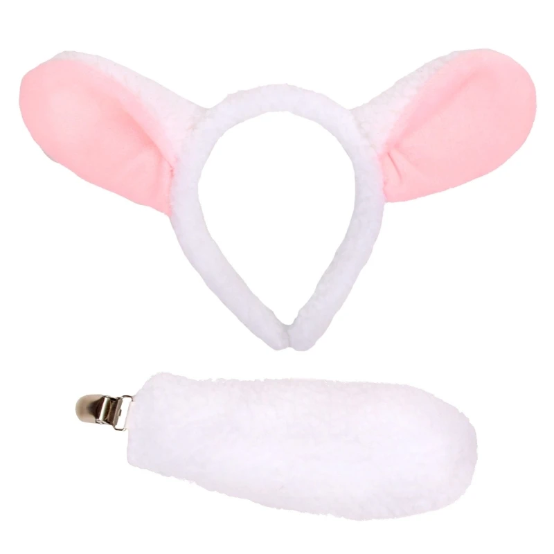 

Children's Sheep Ear Headband And Tail Set Plush Fabric Designs Children's Party