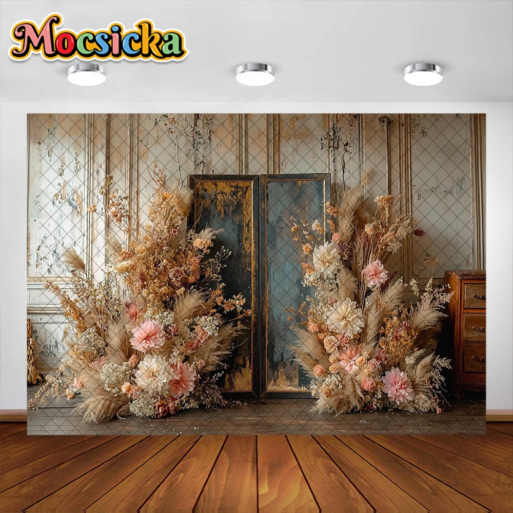 Mocsicka Photography Background Bohemian Plant Screen Decora Backdrop Wedding Adult Women Portrait Photo Supplies Studio Prop