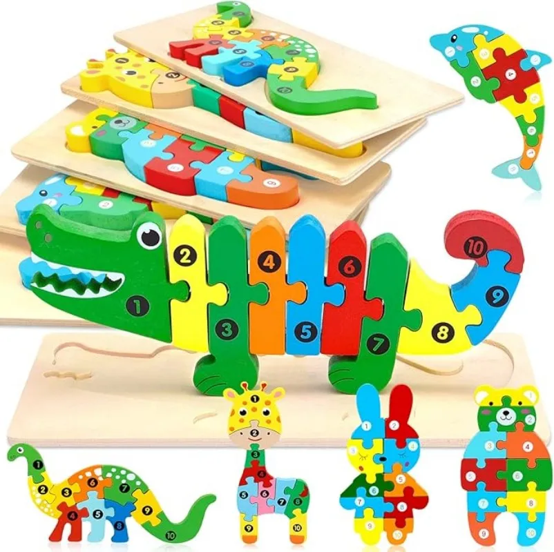 Wooden Puzzles Toys Babies Educational Wooden Puzzles Wooden Puzzles Animals 1 2 3 Years Wooden Puzzles for Children