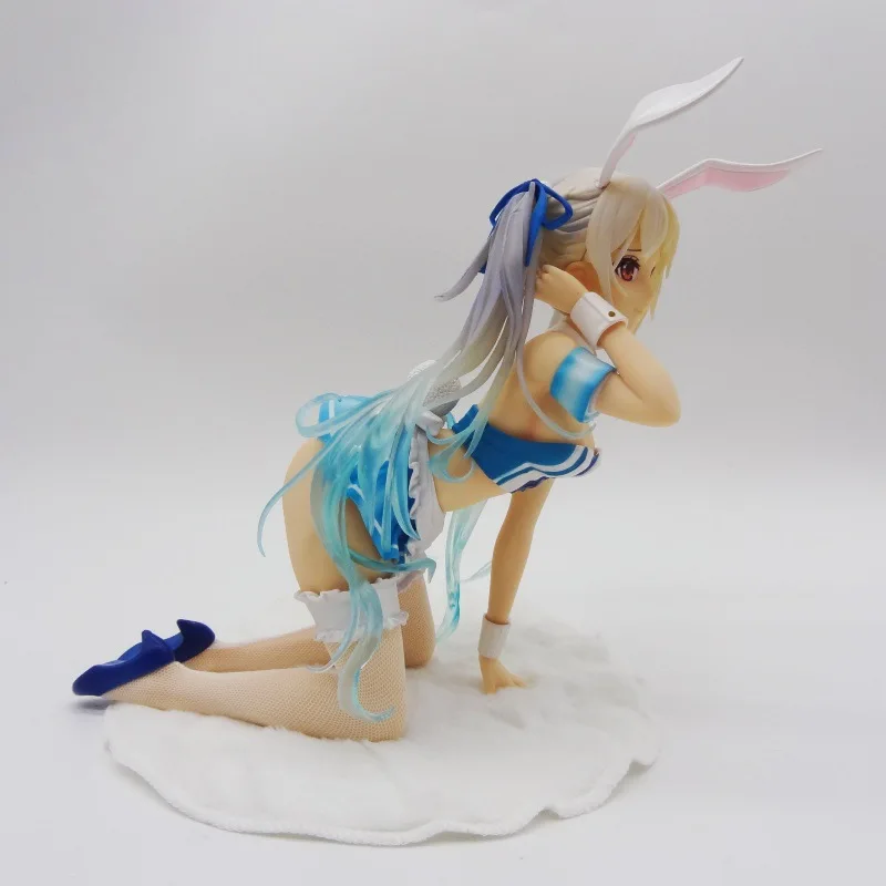 24cm Chris Aqua Blue Bunny Girl Kneeling Position Cartoon Girl Figure Model Statue Collection Desktop Decoration Ornament Toys