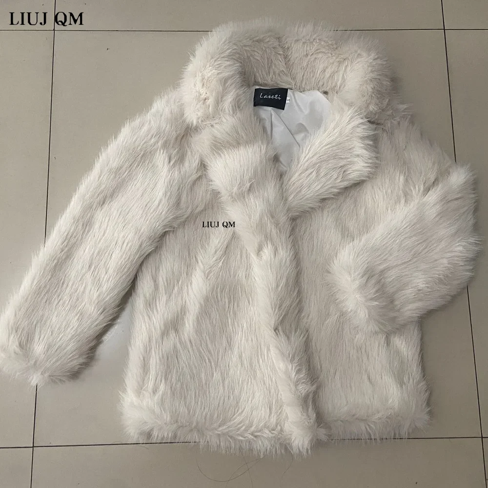 Oberbekleidung Femme Mode Flauschigen Pelzigen Faux Pelz Jacke Frauen Winter Shaggy Mäntel Dicke Warme Medium Länge Fuchs Pelzmantel Plüsch