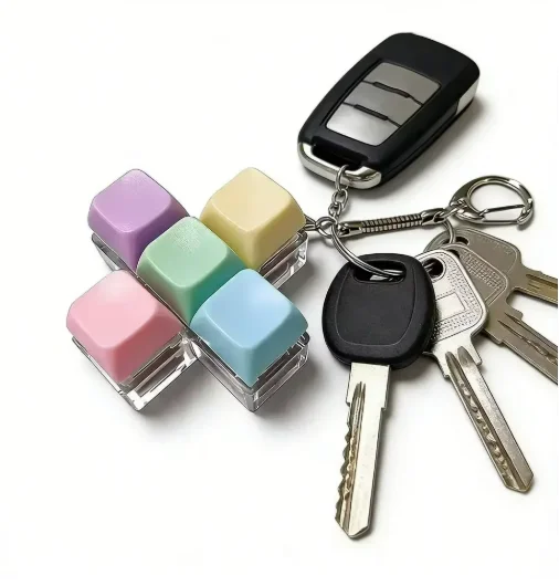 Silent Press Mechanical Keyboard Fidget Clicker Keychain Pass Boring Time Gift for Library Study Hall Quiet Break Desk Toy
