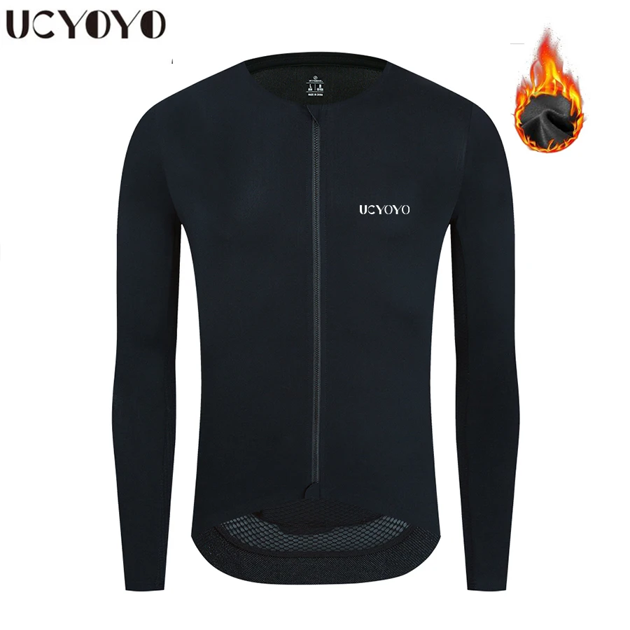 

UCYOYO Winter Men Cycling jackets Long Sleeves Fleece Keep Warm Road Bike Tops MTB Cycling Jersey Jackets