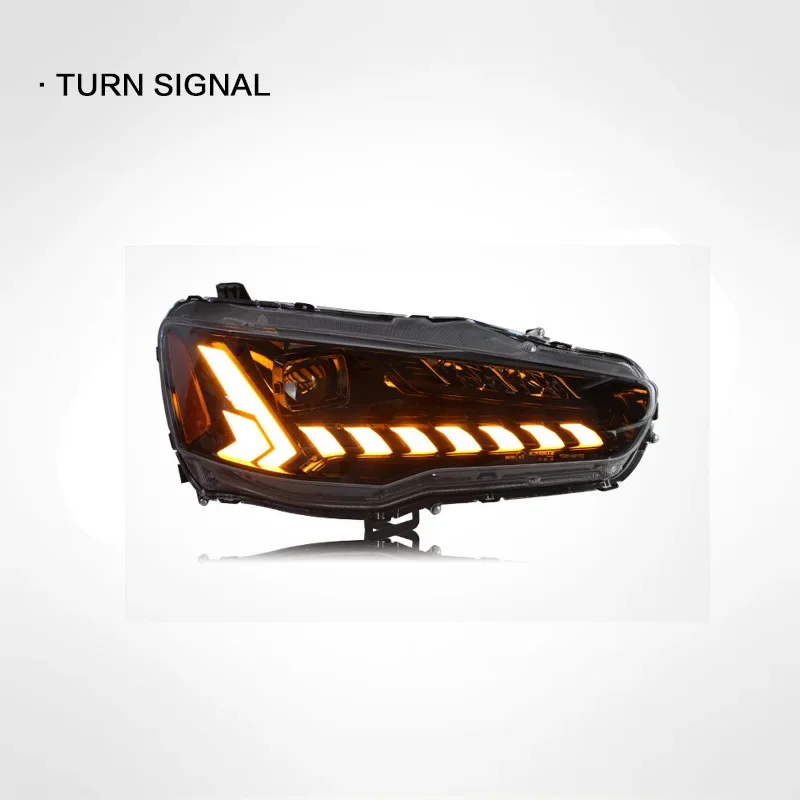 Car Headlight Assembly For MITSUBISHI GRAND LANCER EVO-X 2008-2018 LED Head Lamp Car Tuning Light Parts Plug