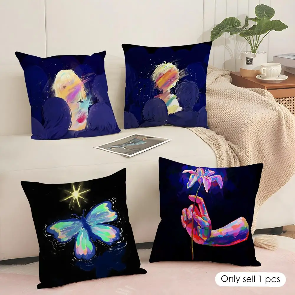 Ethereal Weirdcore Cushion Cover Soft Short Plush Pillow Cover Smooth Cozy Texture Aesthetic Cushion Case Home Decor