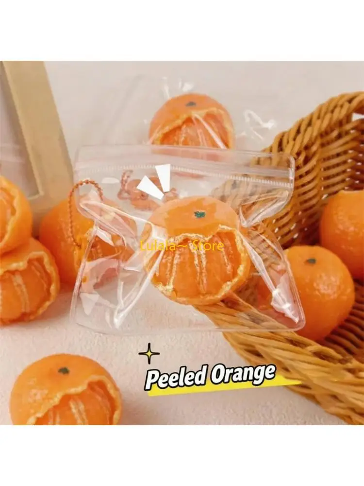 Y4QA Pocket Sized Realistic Tangerine Squeeze Toy Deformation Design Anti Anxiety Sensory Toy
