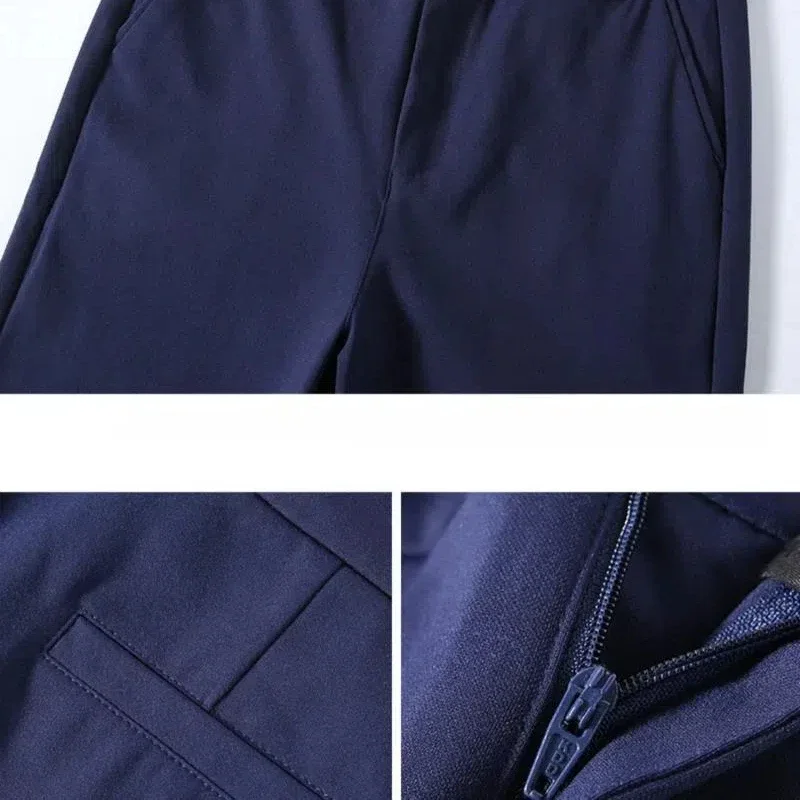 Trouser Suits Solid Color High Waisted Button Zippered Pockets Women's Clothing Spring Autumn Trousers Straight Formal Pants