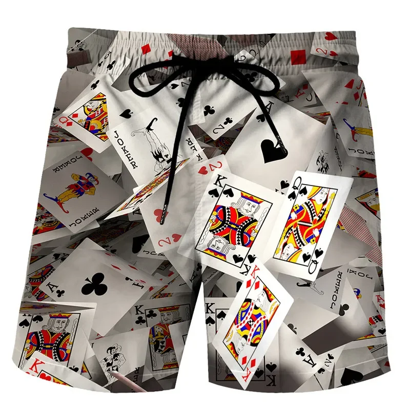 New poker men\'s shorts 3D printed Street hip hop casual shorts love street hip hop Harajuku shorts