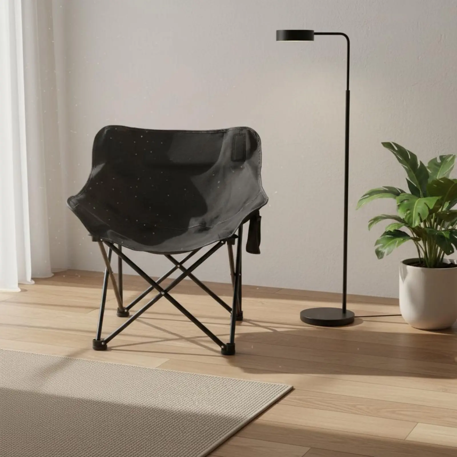 

Складное кресло-луна с мягким сиденьем, портативное, глубокое, со стальным каркасом, для улицы