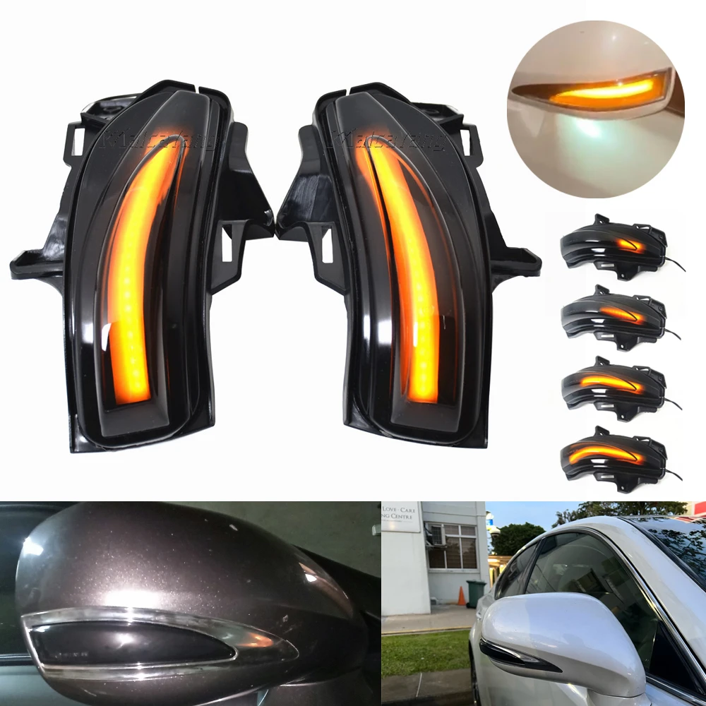 For Lexus IS250 IS300C IS250C LS460 LS460L ES240 2006-2012 2pcs Dynamic Turn Signal LED Light Side Mirror Indicator Lamps