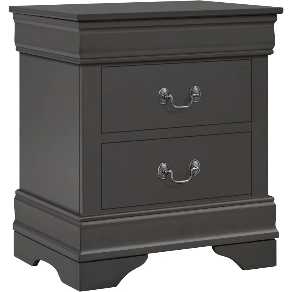 

Fully-Assembled Nightstand with Drawers, Classic 2-Drawer Nightstand Large Bedside Table with Storage, Wooden Painted Storage C