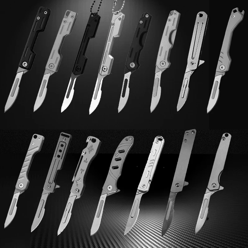 Mini Edelstahl Skalpell edc Klappmesser tragbare multifunktion ale Werkzeug frei 10 austauschbare Klingen Schnitzen Utility Tools