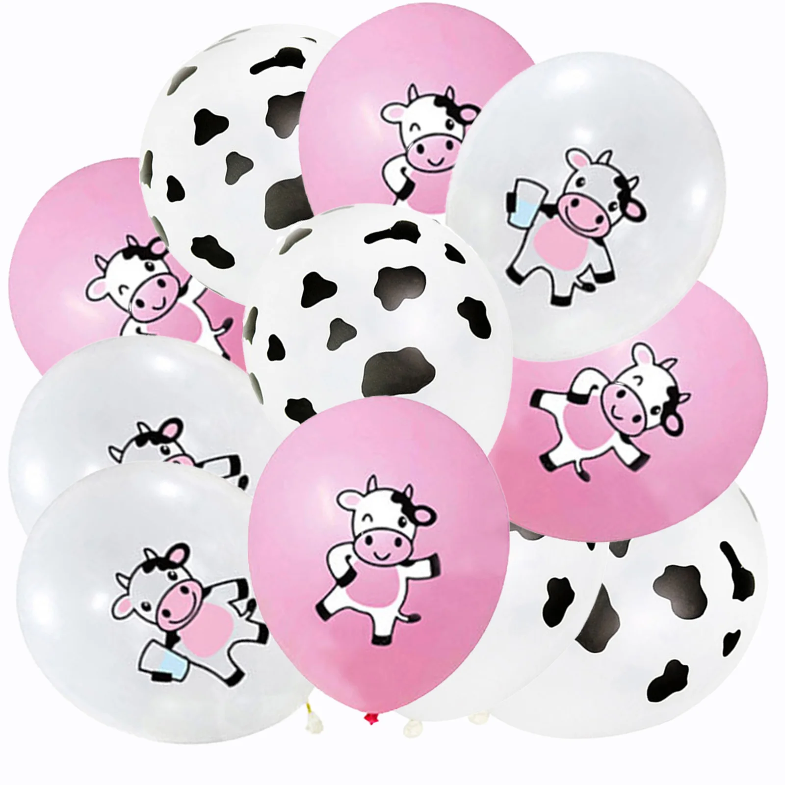 

30 Pcs Farm Cow Print Balloon Latex Balloons Birthday Baby Shower Cowgirl Rodeo Party Decorations Supplies Pink