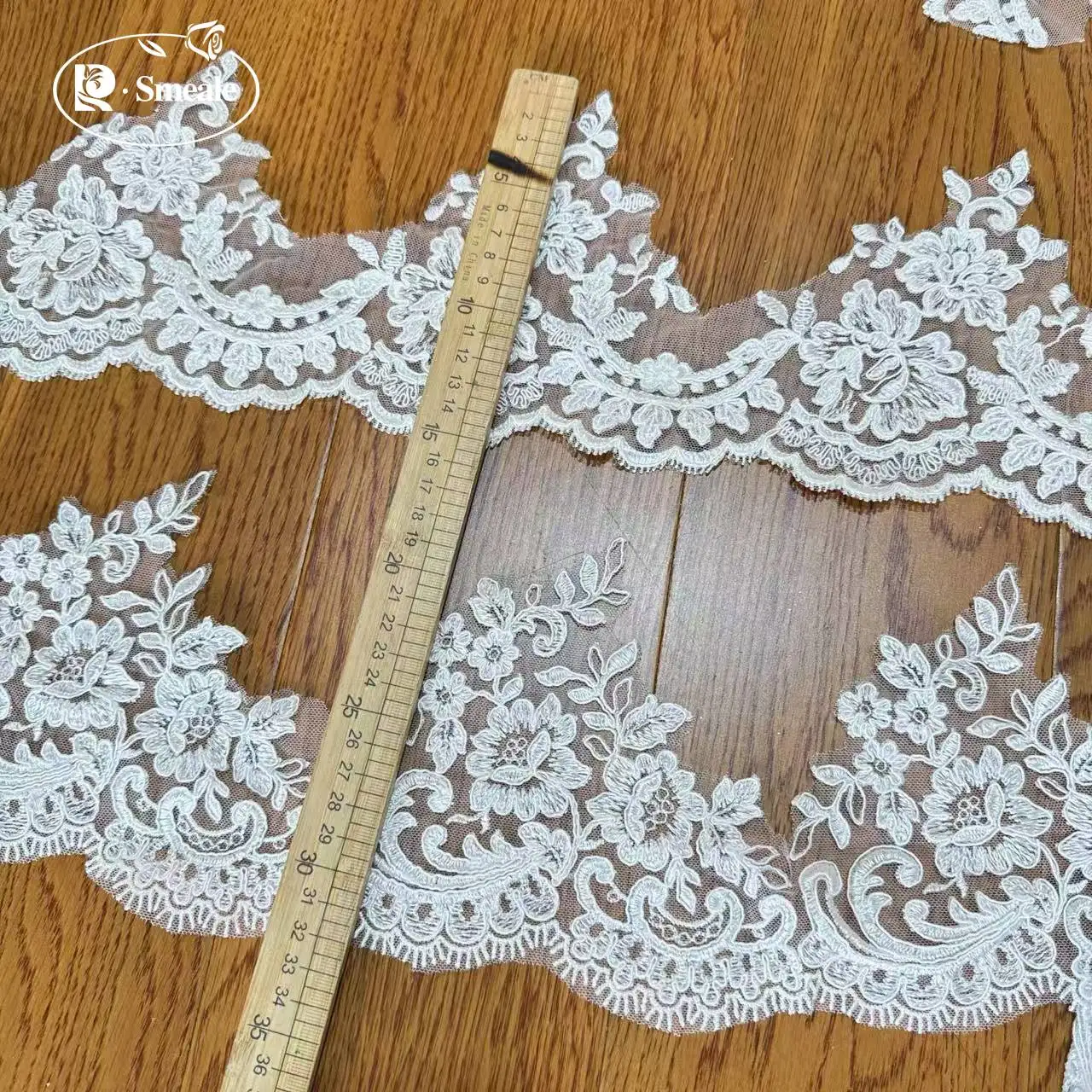 3-10Yards/Lot  White Rayon Flower Border Lace Trim Wedding Veil Curtain Clothing Lace Tablecloth DIY Accessories Fabric