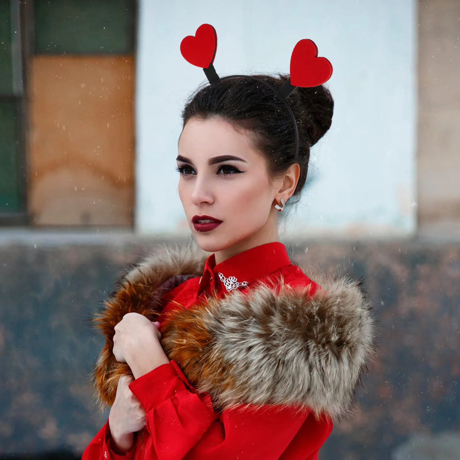 

4Pcs Heart Shaped Love Arrow Headb s Valentine Hairb Red Heart Accessories Wedding Party Fashion Comfortable Lightweight Hair