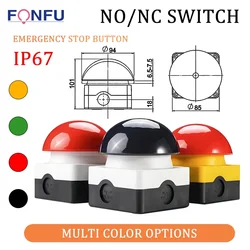 1/5/20 Pcs Foot Racket Switch,Spherical Mushroom Head Emergency Stop Button Switch,Self-locking,Self-resetting,IP65 Waterproof