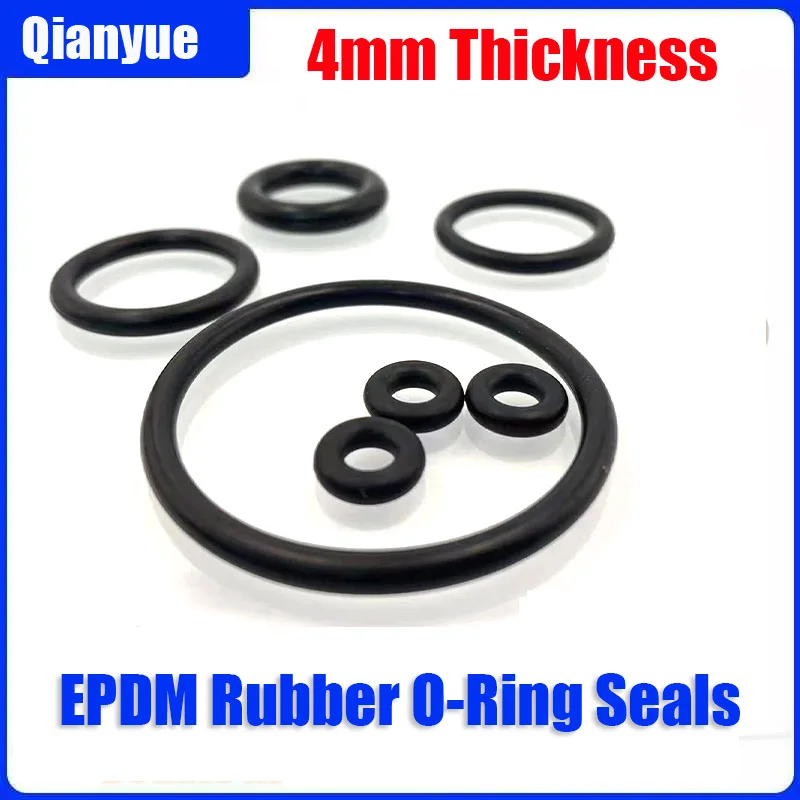 EPDM Rubber O-Rings (4mm Cross Section, OD 13-400mm, Chemical & High Temperature Resistant, for Harsh Environments)
