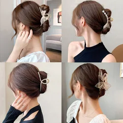 Fashion Metal Pearl Hair Claw For Women Gold Color Crab Hair Clip Girls Elegant Geometric Hairpin Korean Hair Accessories