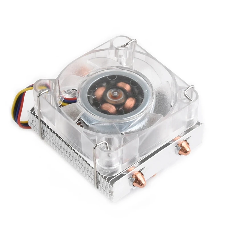 ICE CPU Tower Cooling Fan Horizontal For Pi 5 5V Raspberry Pi 5 Cooler U-Shaped Copper Tube Cooling Fins RGB Cooling Fan